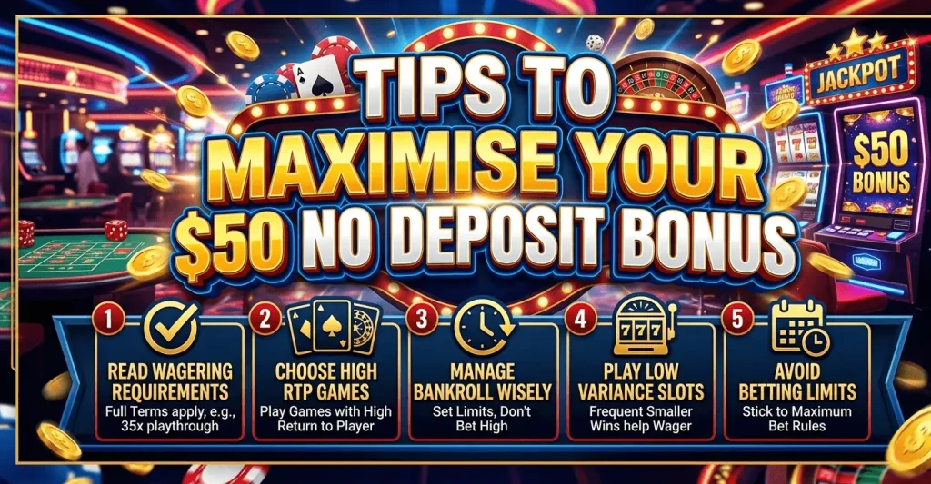 Tips To Maximise Your $50 No Deposit Bonus